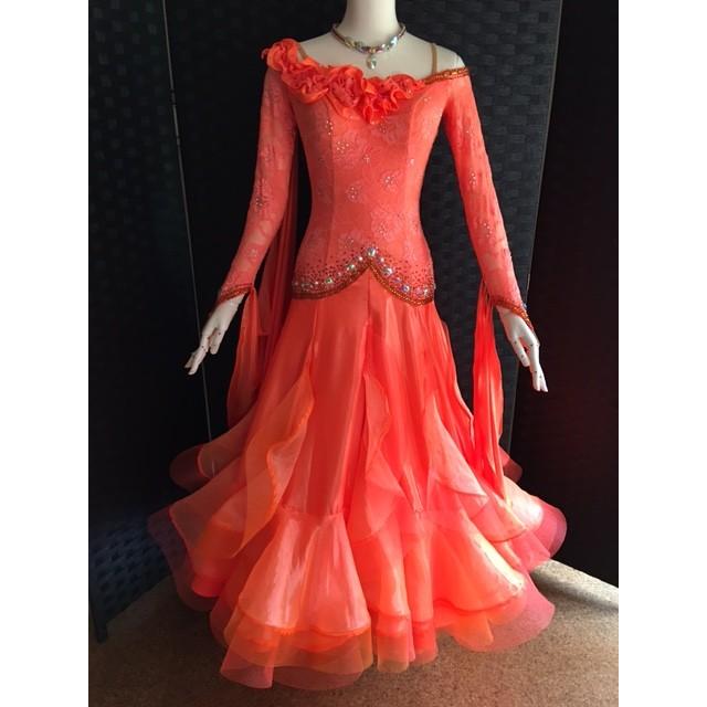 社交ダンス　スタンダードドレス　デモ用 社交ダンス スタンダードドレス モダンドレス 競技 デモ 衣装 M