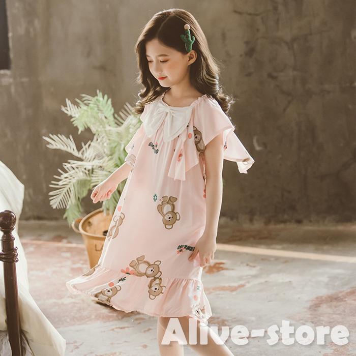 子供パジャマ ネグリジェ 夏 半袖 お姫様 姫系 可愛い キッズルームウエア きれいめ 綿パジャマ おしゃれ カジュアル 寝巻き 部屋着 Alsy10 Alive Store 通販 Yahoo ショッピング