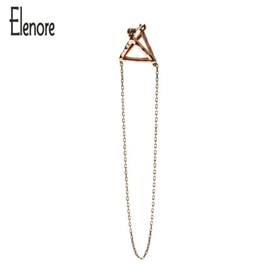 Elenore Jewelry 10金チェーントライアングルピアス エレノアジュエリー モード K10 片耳用 フープピアス ピアス レディース 耳飾り gold｜alize