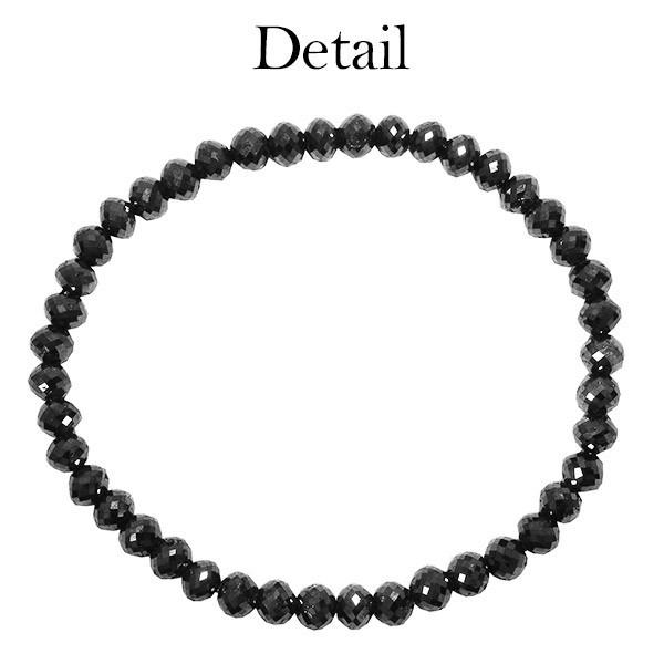 ブラックダイヤモンド ブレスレッド 高品質 天然 36カラット 17cm 4.8mm 大粒 黒 レディース 腕輪 ダイアモンド 36ctの画像