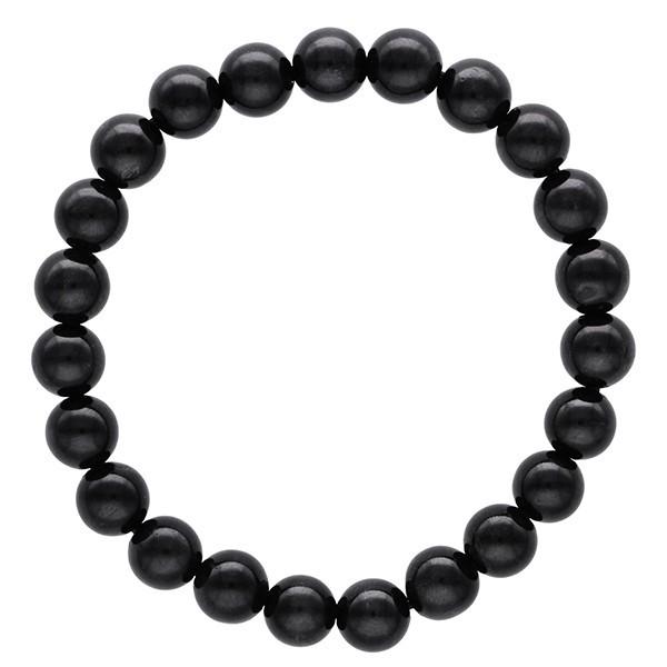 ブラックスター 数珠 ブレスレッド 8mm 17cm 天然石 パワーストーン ダイオプサイト スターダイオプサイト 黒 ブラック ブラックスターブレスの画像