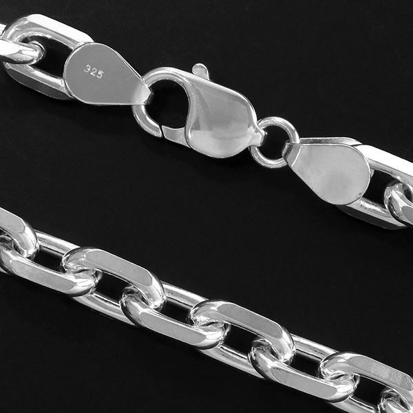 チェーンネックレス シルバー ペンダントチェーンのみ あずき 4面カット 60cm 幅8.1mm メンズ シルバー925 おしゃれの画像
