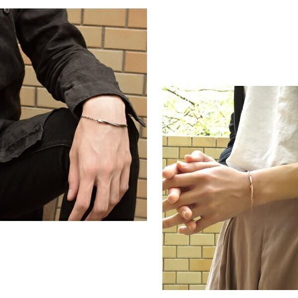 ペアブレスレット 刻印 シルバー ブランド レッドダイヤモンド シンプル ウェーブ close to me お揃い カップル 人気_4
