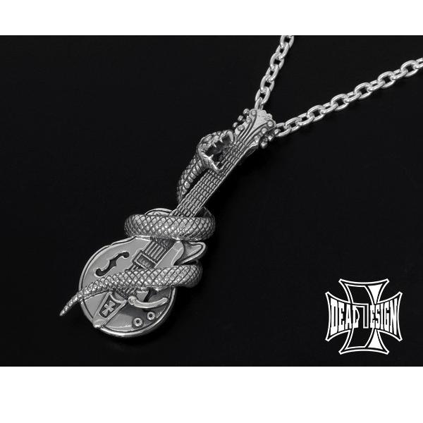 DEAL DESIGN ネックレス メンズ ブランド シルバー ヘルズギター 蛇 スネーク チェーン付 ペンダント ディールデザインの画像