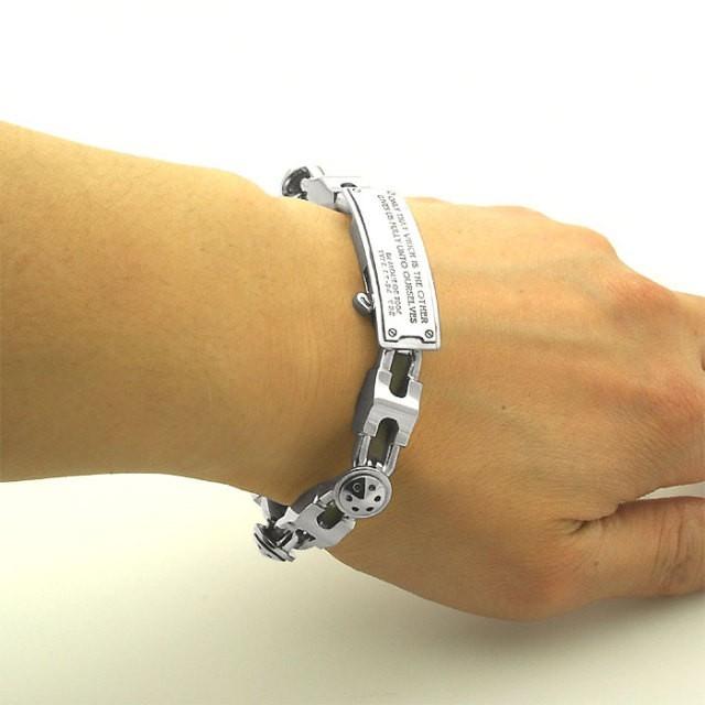 Dr MONROE ブレスレッド メンズ ブランド シルバー メカニカルIDブレスレッド メカ メカニカル 機械 ドクターモンローの画像