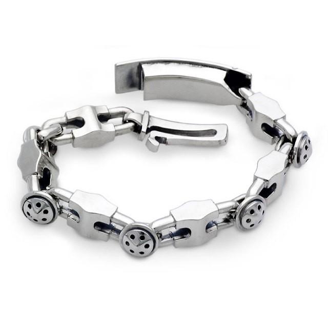 Dr MONROE ブレスレッド メンズ ブランド シルバー メカニカルIDブレスレッド メカ メカニカル 機械 ドクターモンローの画像