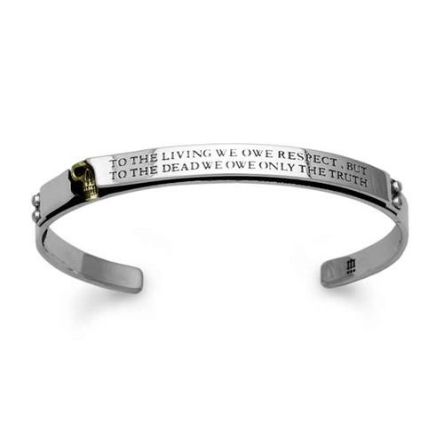 Dr MONROE バングル メンズ ブランド シルバー メッセージスカルバングル スカル 骸骨 ブレスレッド ドクターモンローの画像