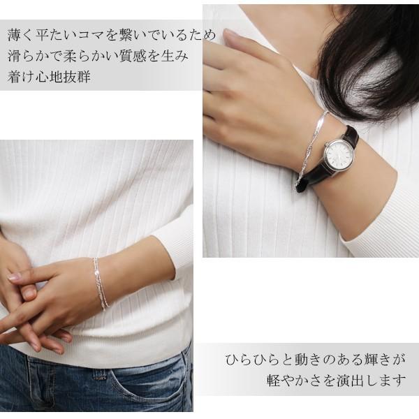 幅3.1mm スクリューチェーン シルバーブレスレッド 17cm シルバー925 シルバーアクセサリー ブレスレッド シンプル ダブル喜平チェーン |  | 04
