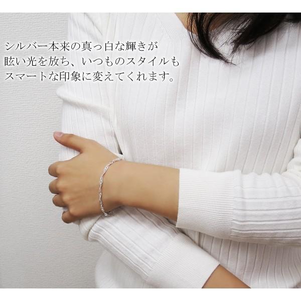 幅3.1mm スクリューチェーン シルバーブレスレッド 17cm シルバー925 シルバーアクセサリー ブレスレッド シンプル ダブル喜平チェーン |  | 05