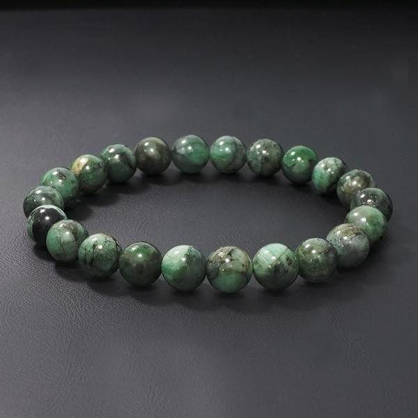 ★トップグレードエメラルド 8〜10.5ミリ珠 ブレスレット③(SA+) ☆トップグレードエメラルド 8〜10.5ミリ珠 ブレスレット③(SA+)