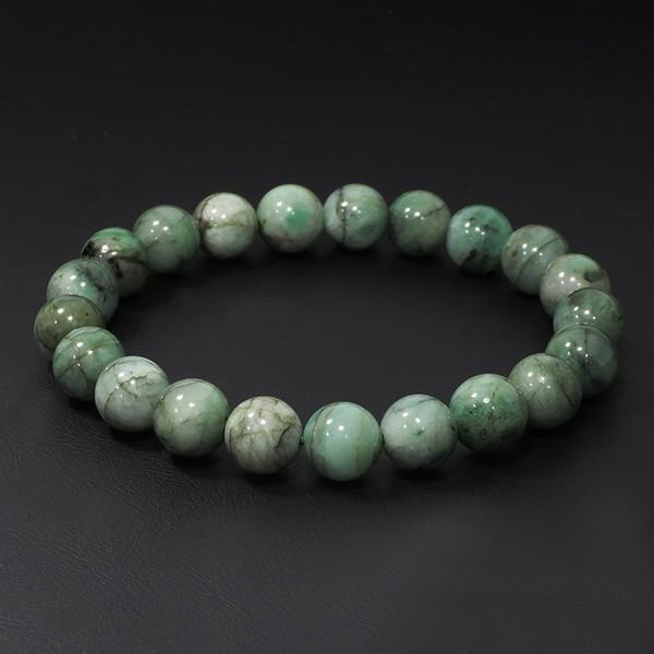 ★トップグレードエメラルド 6.5ミリ珠 ブレスレット②(SA+) エメラルド 数珠 ブレスレッド 9mm 17.5cm サイズ 誕生石 5月 天然石