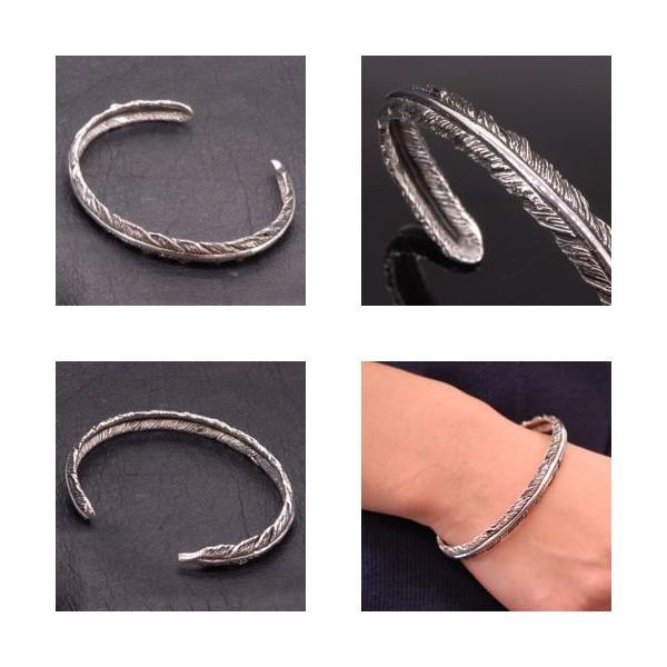 フェザー シルバー 925 バングル 羽根 フェザー バングル】レディース 羽根 羽バングル 京都