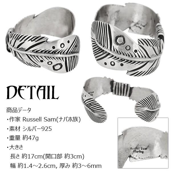 Indian Jewelry バングル ナバホ族 ツインフェザー 羽根 シルバー メンズ ブレスレッド プレゼント インディアンジュエリーの画像