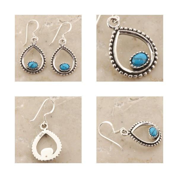 ネイティブ フックピアス 2P 両耳用 石 オーバル ドロップ ピアス イヤリング シルバー925 銀 シルバーアクセサリー プレゼント |  | 01