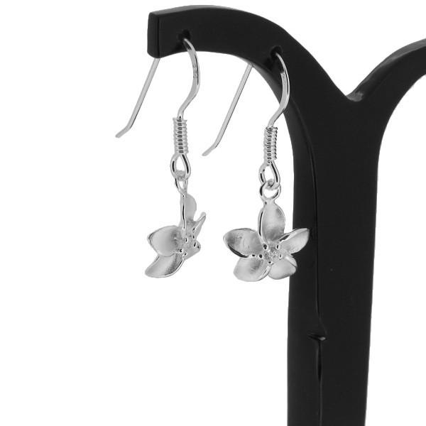 プルメリア フックピアス 2P 両耳用 ハワイアン 花 ピアス イヤリング シルバー925 銀 シルバーアクセサリー メンズ プレゼント | 