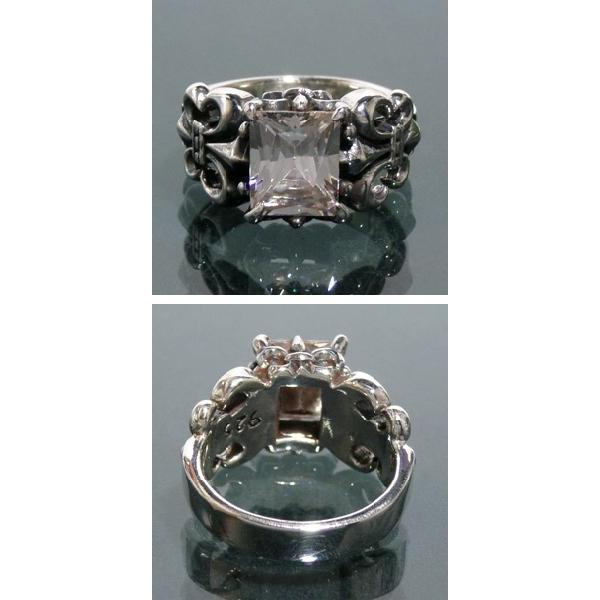 シルバーリング メンズ ジルコニア リリー デザイン 17-23号 オシャレ