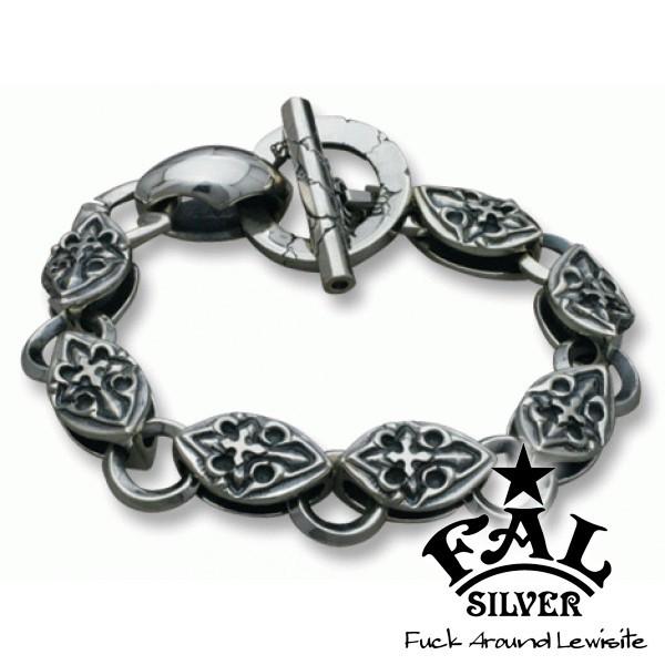 FAL ブレスレッド メンズ ブランド シルバー アンダーテイカーブレスレッド クロス Tバー バングル 腕輪 エフエーエル