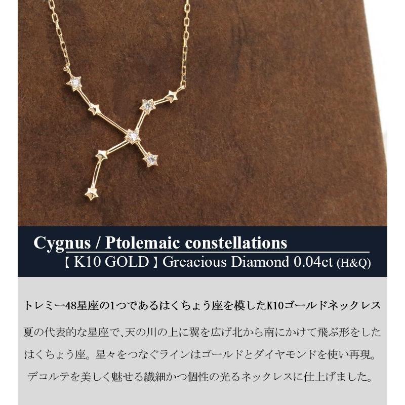 【新品未使用】【期間限定値下げ】Canal 4°C K10 星座　ネックレス 星座 ネックレス レディース ゴールド はくちょう座 グレー
