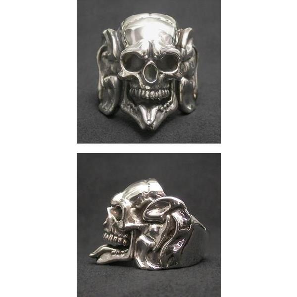 Catalonia リング メンズ シルバー スカル ドクロ ベロ出し 11-27号