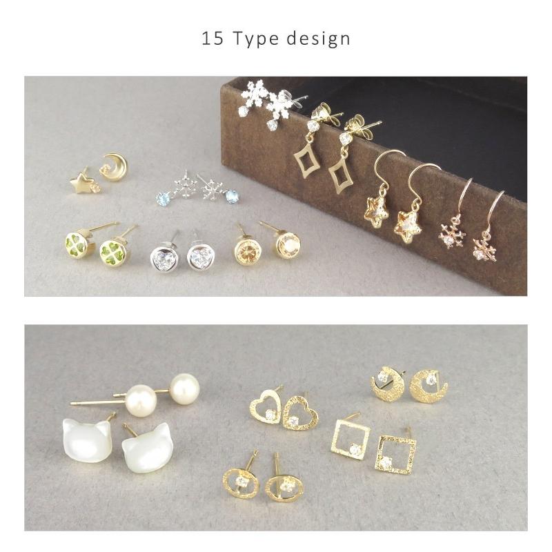 プチ モチーフ ピアス レディース 10金 K10 ゴールド シンプル 2P |  | 03