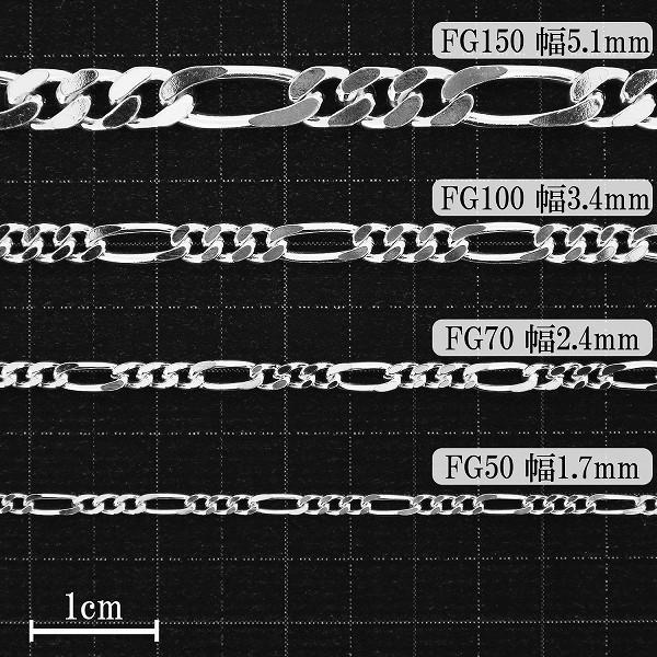 チェーンネックレス シルバー ペンダントチェーンのみ フィガロチェーン 55cm 幅5.1mm メンズ シルバー925 おしゃれの画像