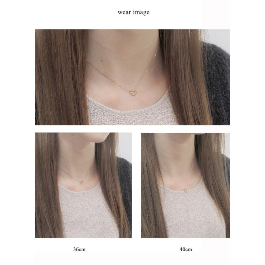 ハート ゴールド ネックレス レディース ダイヤモンド 0.03ct 3粒
