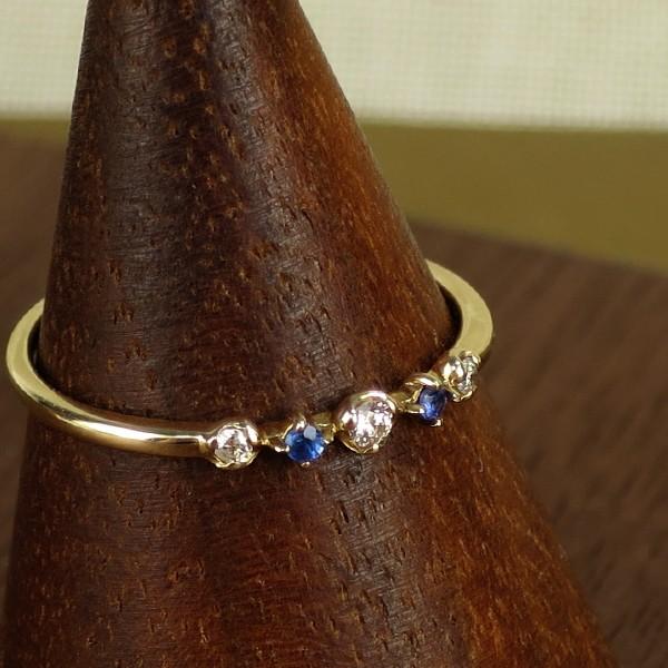 サファイア ロイヤル リング レディース K10 10金 ゴールド