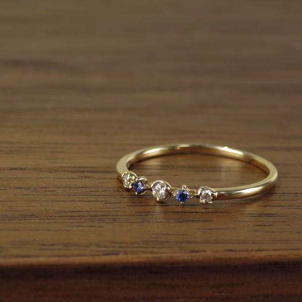 サファイア ロイヤル リング レディース K10 10金 ゴールド