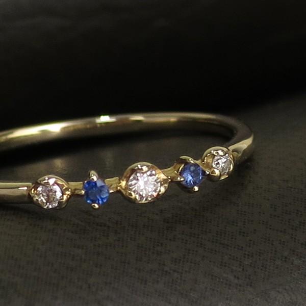 サファイア ロイヤル リング レディース K10 10金 ゴールド 