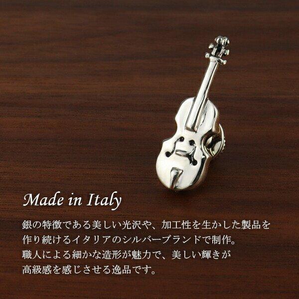 ヴァイオリン シルバー ピンブローチ シルバー925 さりげない シンプル 