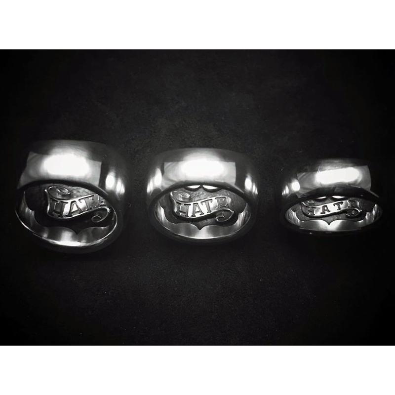 RAT RACE ラットレース R.A.W ドームドリング ミディアム HATE シルバーリング 7〜30号 リング 指輪 ドーム リボン シンプル ヘイトの画像