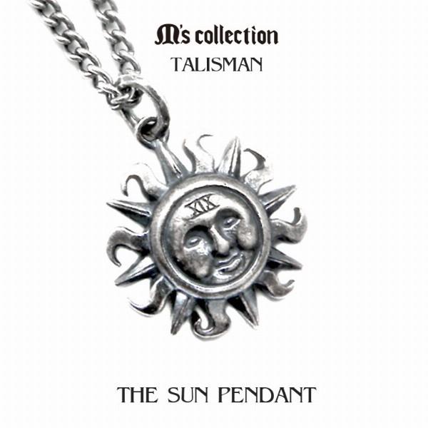 Ms collection ネックレス メンズ ブランド シルバー タロットカード タリスマン 太陽 シルバー925 ペンダント チェーン付 エムズコレクション