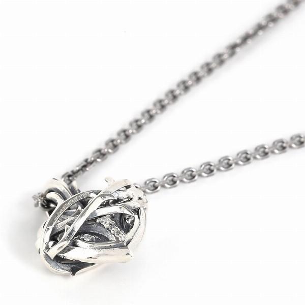 Ms collection ネックレス メンズ ブランド シルバー ダイヤモンド ソーン ブランブルハート シルバー925 ペンダント チェーン付 エムズコレクションの画像