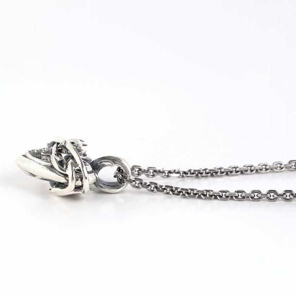 Ms collection ネックレス メンズ ブランド シルバー ダイヤモンド ソーン ブランブルハート シルバー925 ペンダント チェーン付 エムズコレクションの画像