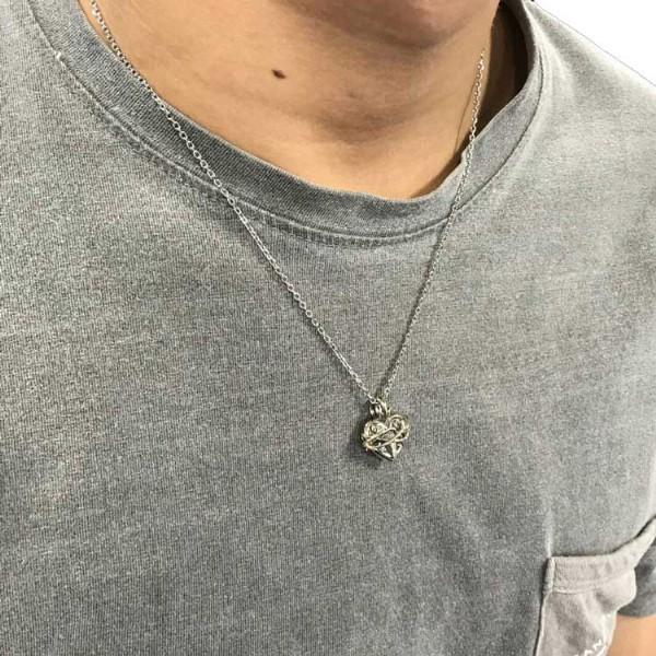 Ms collection ネックレス メンズ ブランド シルバー ダイヤモンド ソーン ブランブルハート シルバー925 ペンダント チェーン付 エムズコレクションの画像