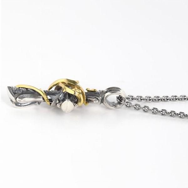 Ms collection ネックレス メンズ ブランド シルバー ゴールド ソーン ブランブルクロス 十字架 ペンダント チェーン付 エムズコレクションの画像