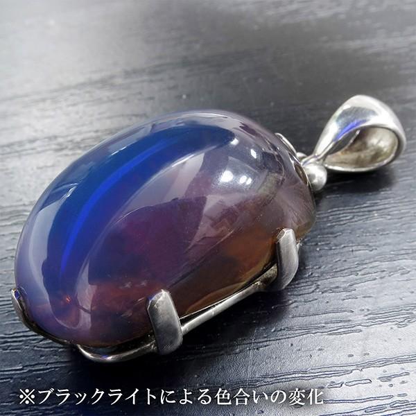 ブルーアンバー ペンダントヘッド 琥珀 スマトラ産 シルバー 天然石 パワーストーン 贈り物 コハク ペンダント_3