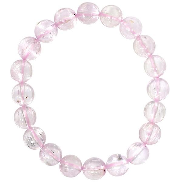 クンツァイト ブレスレット 9.7mm 18.5cm メンズL レディースLLサイズ