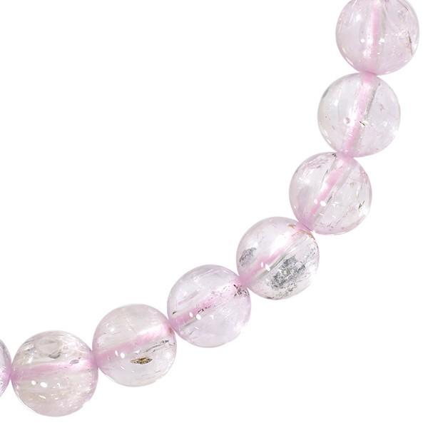 パワーストーンブレスレット　9 クンツァイト ブレスレット 9.7mm 18.5cm メンズL レディースLLサイズ