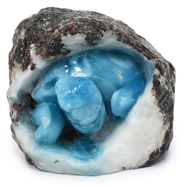 ラリマー　亀　置物 ラリマー 鉱石 鉱物 亀 カメ 彫刻 876g 天然石 パワーストーン