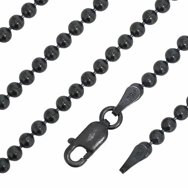 シルバーチェーン チェーンネックレスのみ 燻し 黒 ボールチェーン