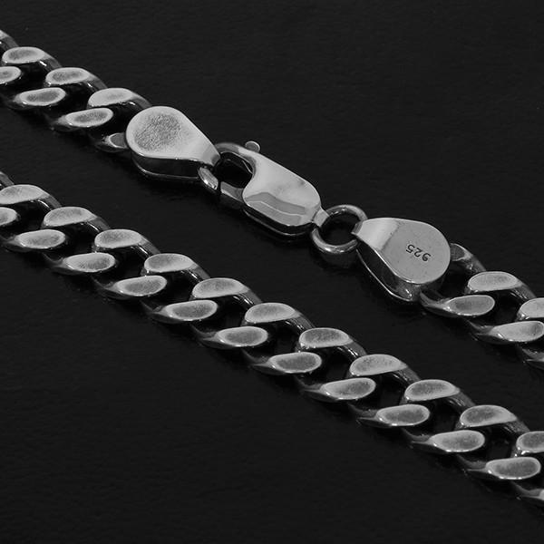 シルバーチェーン チェーンネックレスのみ 燻し 黒 喜平 キヘイ 60cm 幅6.0mm メンズ シルバー925 おしゃれの画像