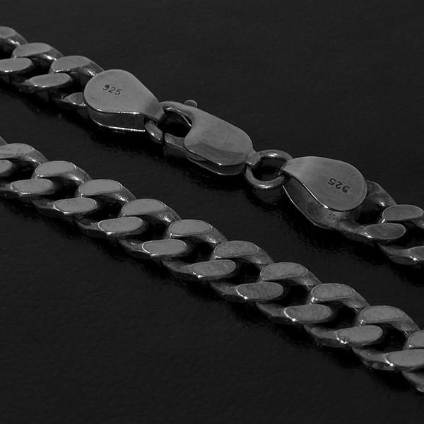 シルバーチェーン チェーンネックレスのみ 燻し 黒 喜平 キヘイ 60cm 幅6.0mm メンズ シルバー925 おしゃれの画像