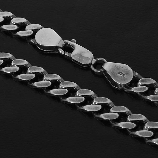 シルバーチェーン チェーンネックレスのみ 燻し 黒 喜平 キヘイ 45cm 幅6.5mm メンズ シルバー925 おしゃれの画像