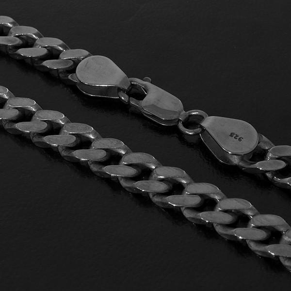 シルバーチェーン チェーンネックレスのみ 燻し 黒 喜平 キヘイ 50cm 幅6.5mm メンズ シルバー925 おしゃれの画像