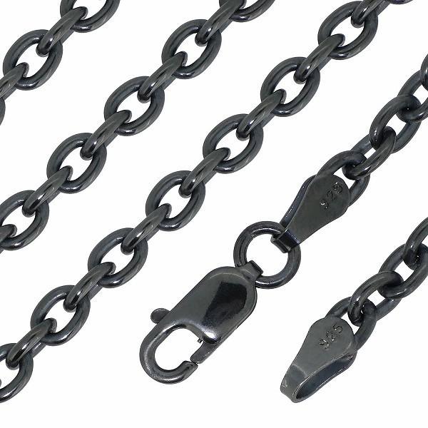 【最終値下げ】ヘリンボーン ネックレス チェーン シルバー925燻し70cm シルバー925 ブラック ダブル喜平チェーン ネックレス 70cm 燻し加工