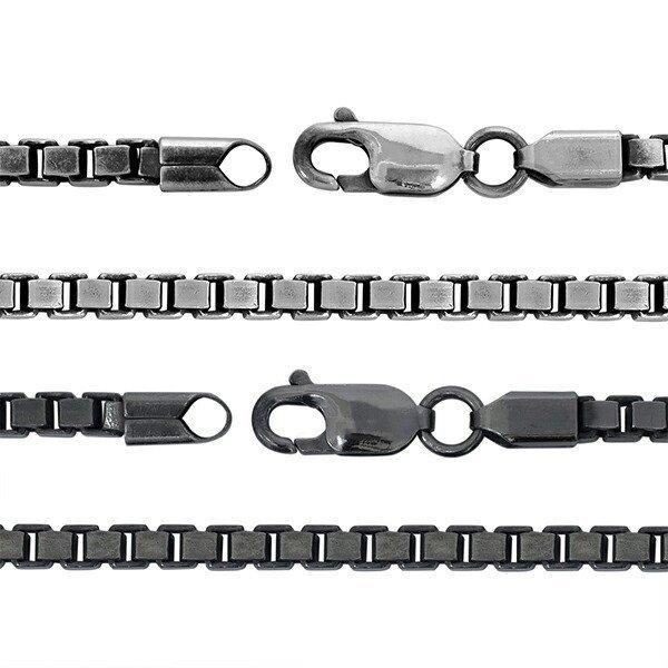シルバーチェーン ネックレス チェーン いぶしベネチアンチェーン 幅3.2mm 55cm シルバー925 銀 ハード ベネチアン シルバー925チェーンの画像