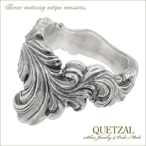 Quetzal リング メンズ ブランド 指輪 シルバー ブラーゼンリング 唐草 アラベスク 13-27号 アンティーク ケツァール