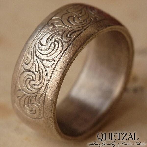 925シルバー製 17号 ３個リングセット  メンズ Quetzal リング メンズ ブランド 指輪 シルバー エングレイブ