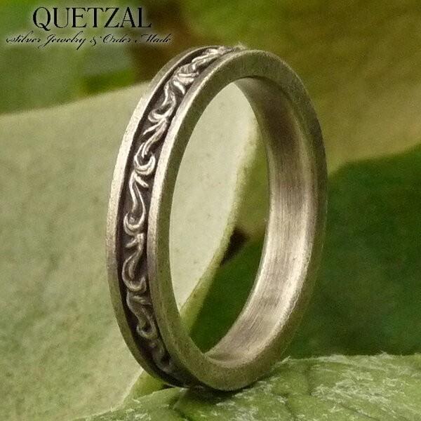 Quetzal リング メンズ ブランド 指輪 シルバー フラットスクロールリング 3-30号 シルバー925 ケツアール ケツァール